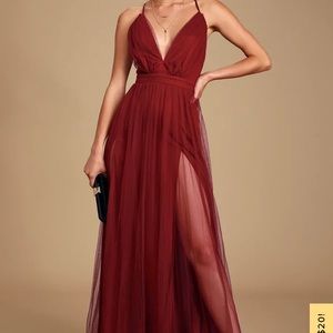 Burgundy dress bought on promgirl.com. Brand new with tags still on!